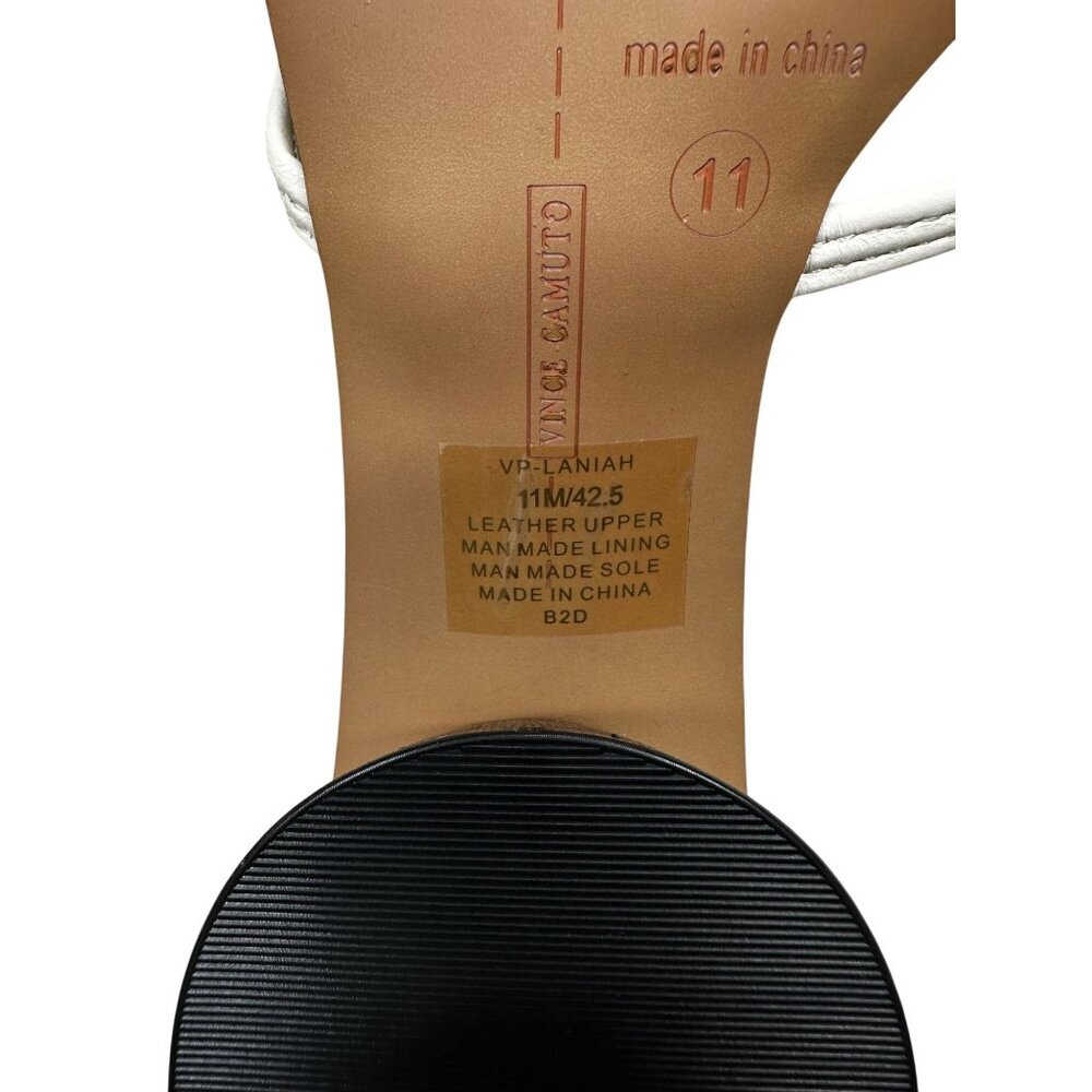 Vince Camuto Sandal Women's Size 11 Leather Off White Strappy Knotted Slip-On‎ - Picture 11 of 11